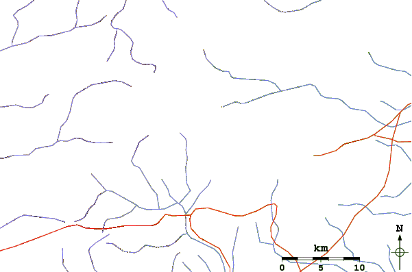 Roads and rivers around Victoria Peak (Belize)