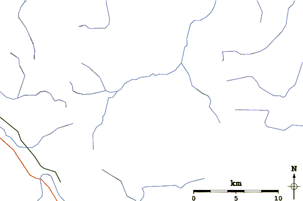Roads and rivers around Victoria Peak (Sutton Range)