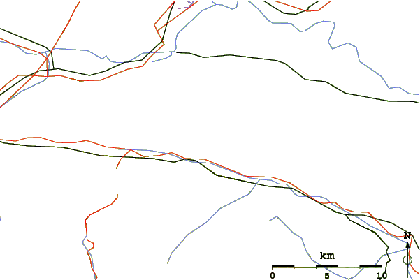 Roads and rivers around Visoki Kurji vrh