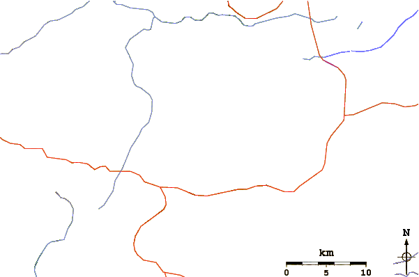 Roads and rivers around Volcan Arintica