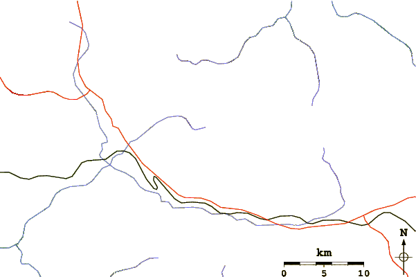 Roads and rivers around Volcan Ceboruco