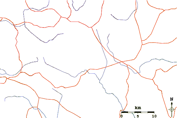 Roads and rivers around Volcan De Flores