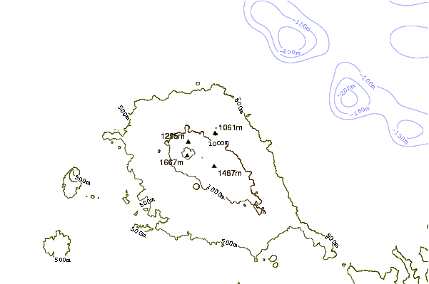 Mountain peaks around Volcan De San Martin