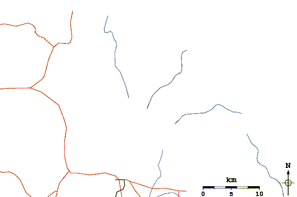 Roads and rivers around Volcan De San Martin