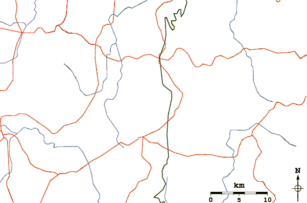 Roads and rivers around Volcán Ipala