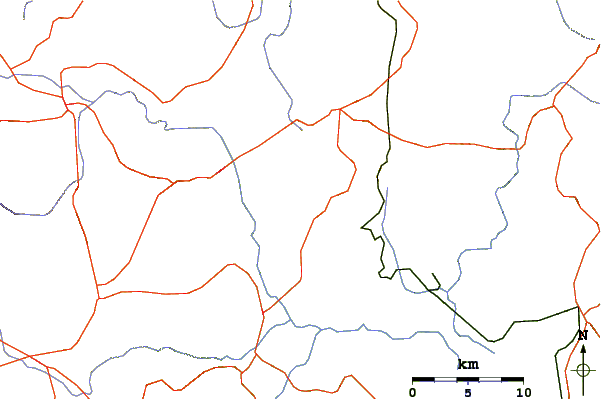 Roads and rivers around Volcan Ixtepeque