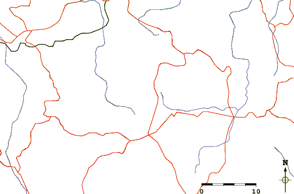 Roads and rivers around Volcán Jumay