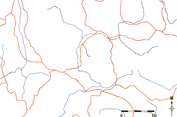 Roads and rivers around Volcán Jumaytepeque
