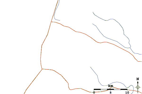 Roads and rivers around Volcan Lanin