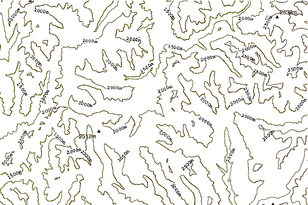 Mountain peaks around Volcan Resago