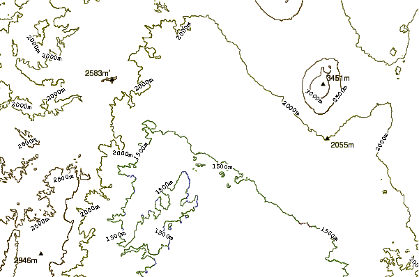 Mountain peaks around Volcan Rumoka