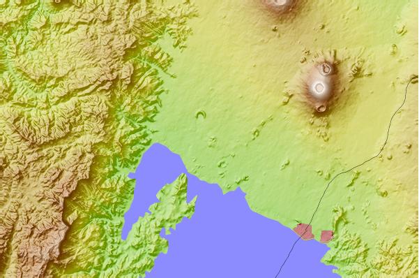 Surf breaks located close to Volcan Rumoka