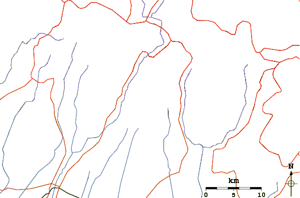 Roads and rivers around Volcán Santo Tomás