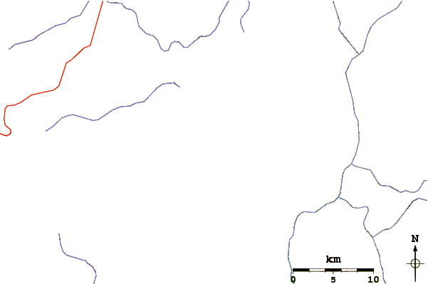 Roads and rivers around Volcan Ubinas