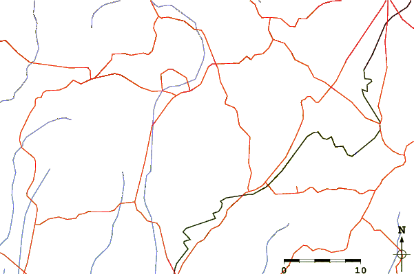 Roads and rivers around Volcán de Agua