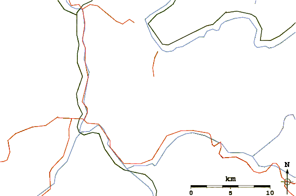 Roads and rivers around Voralpe