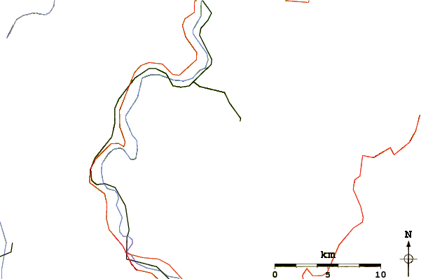 Roads and rivers around Vranica