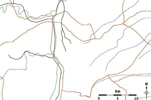 Roads and rivers around Vrashka Chuka