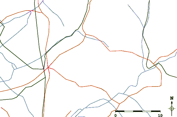 Roads and rivers around Vršac Mountains