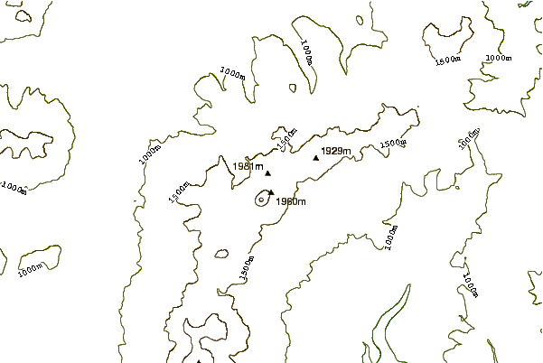 Mountain peaks around Vysoky (higher stratovolcano)