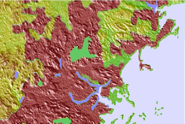 Surf breaks located close to Waitt's Mountain