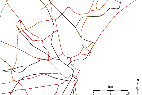 Roads and rivers around Waitt's Mountain