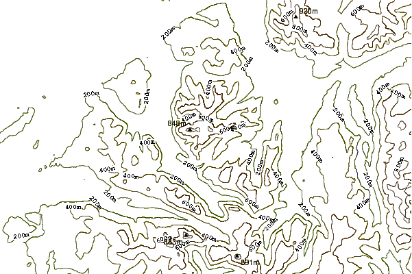 Mountain peaks around Wandope