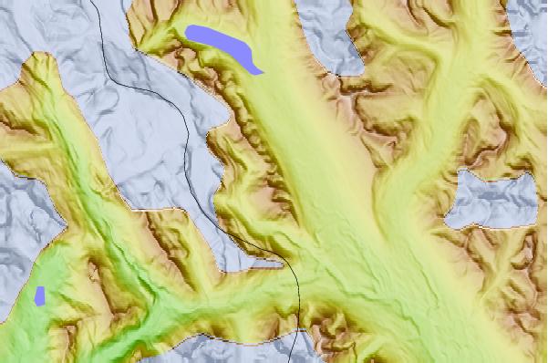 Surf breaks located close to Waputik Peak