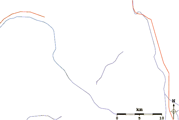 Roads and rivers around Warbonnet Peak