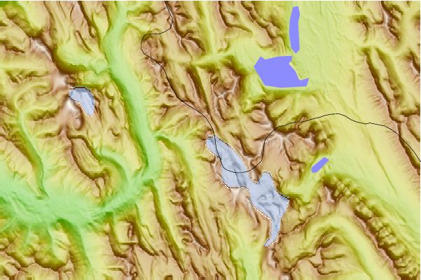 Surf breaks located close to Warrior Mountain (Canada)