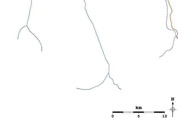 Roads and rivers around Warwick Mountain