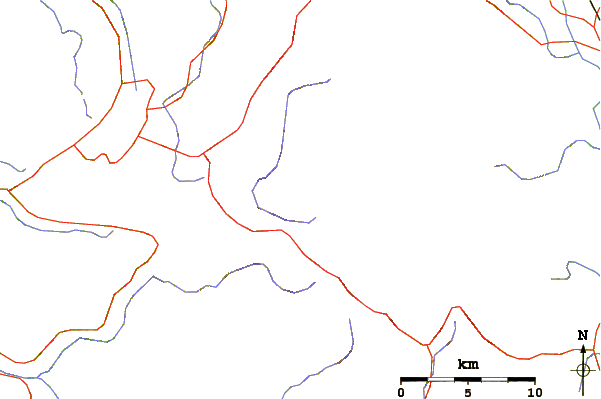 Roads and rivers around Washiba Dake