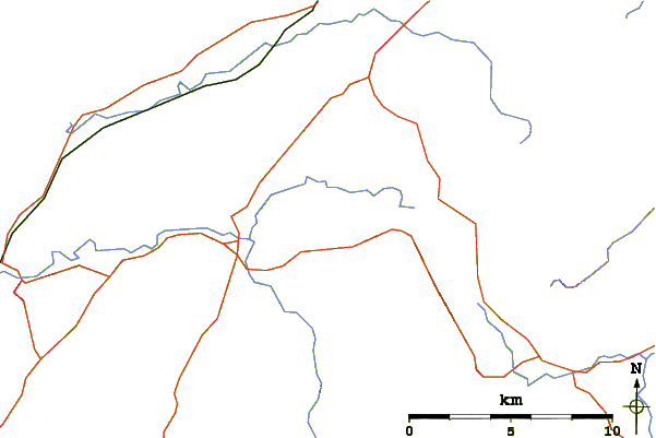 Roads and rivers around Watch Hill (Cockermouth)