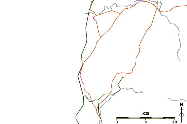 Roads and rivers around Watch Hill (Whitehaven)