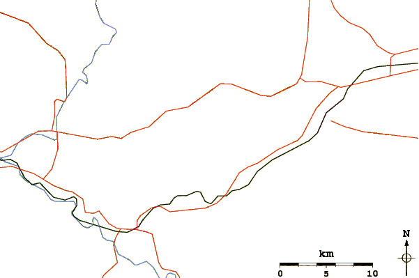 Roads and rivers around Waterrock Knob