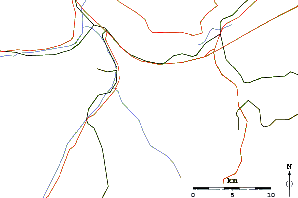 Roads and rivers around Wätterlatte