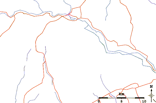 Roads and rivers around Waun Rydd