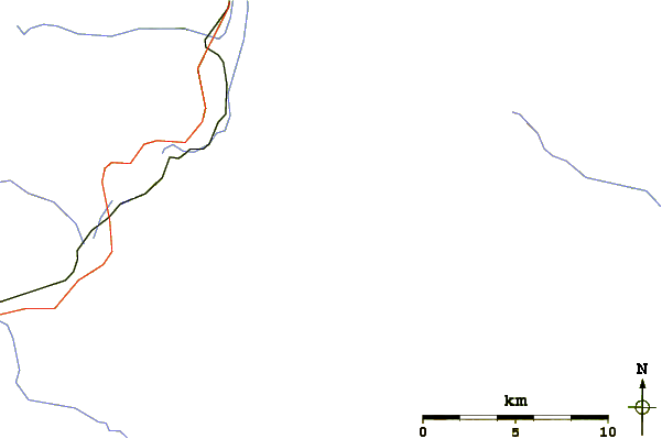 Roads and rivers around Wedge Mountain