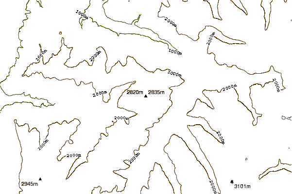 Mountain peaks around Weissfluh