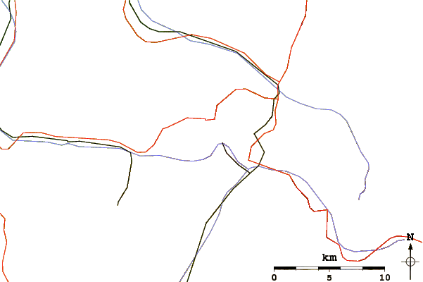 Roads and rivers around Weissfluh