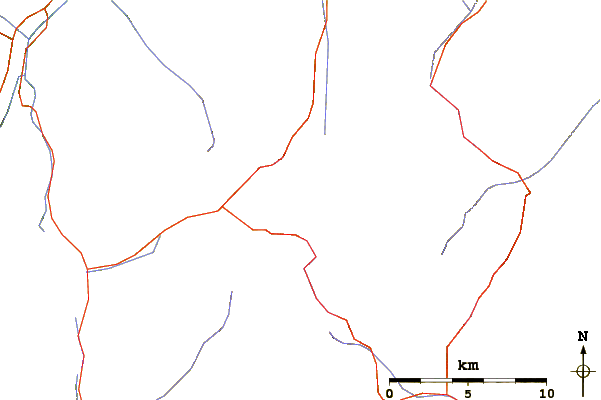 Roads and rivers around Weißseespitze