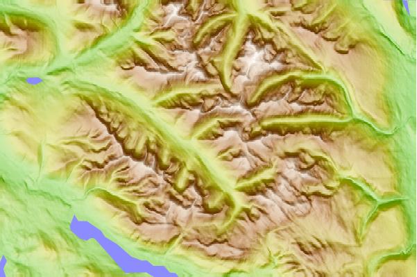 Surf breaks located close to Wells Gray-Clearwater volcanic field