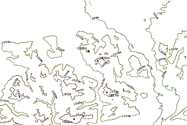 Mountain peaks around Wendelstein