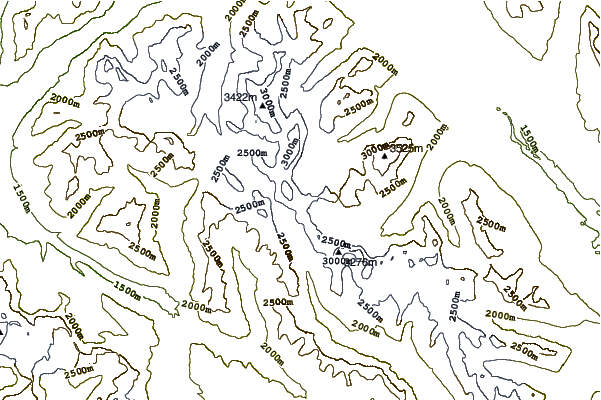 Mountain peaks around Wenkchemna Peak