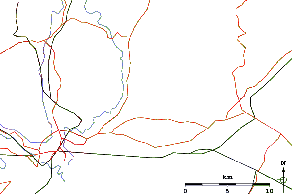 Roads and rivers around Wentwood