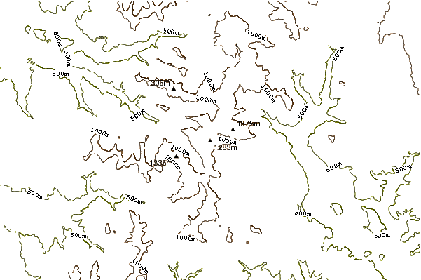 Mountain peaks around West Crater