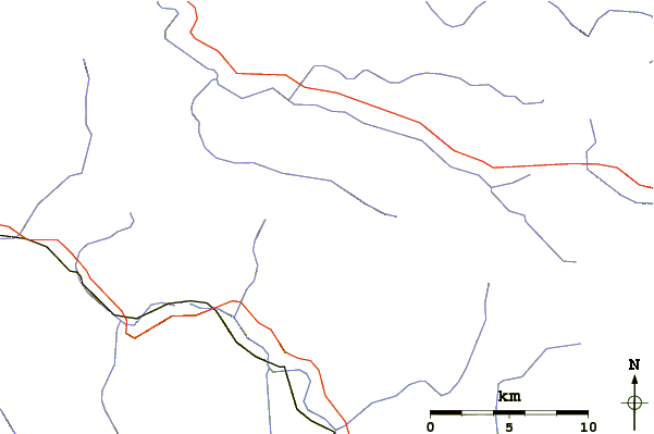 Roads and rivers around West Kill Mountain