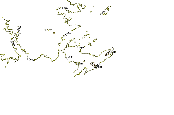 Mountain peaks around West Mount Barren