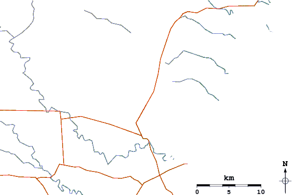 Roads and rivers around West Mount Barren