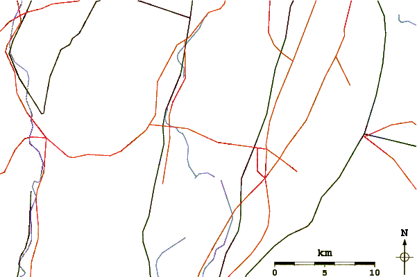 Roads and rivers around West Peak (New Haven County, Connecticut)